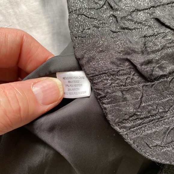 Erin by Erin London Women's Button Up Black Metallic Crinkled Look Jacket‎ Small - Picture 6 of 11